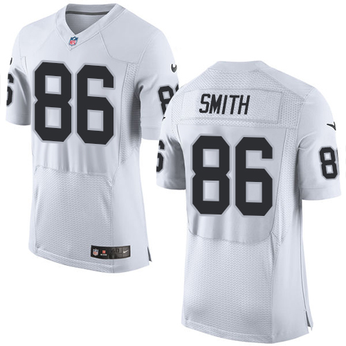 Men's Elite Lee Smith Nike Jersey White Road - #86 NFL Oakland Raiders